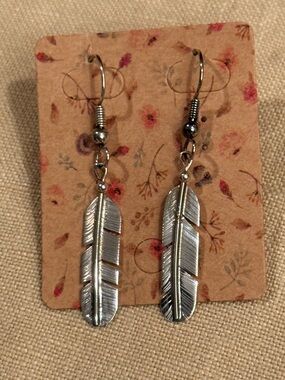 Sterling Silver Feather Earrings